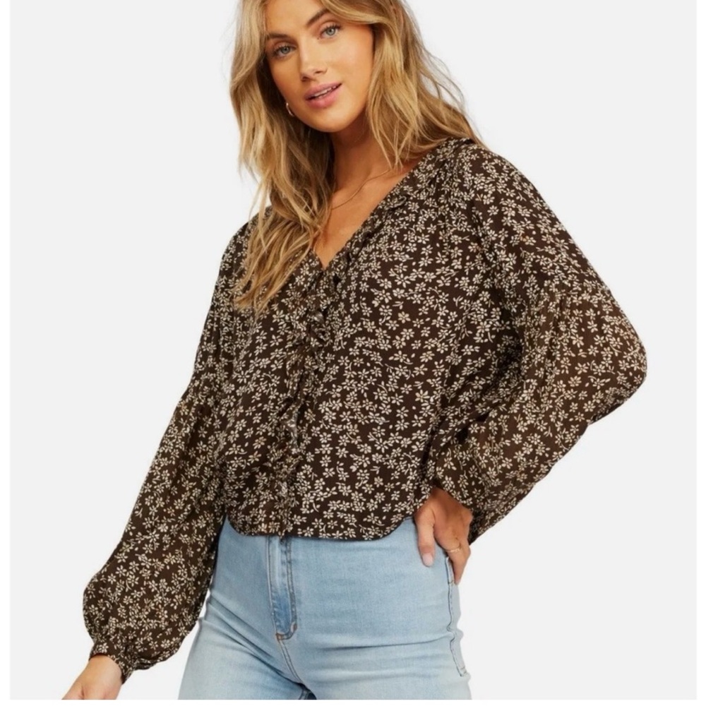 Floral Black Blouse